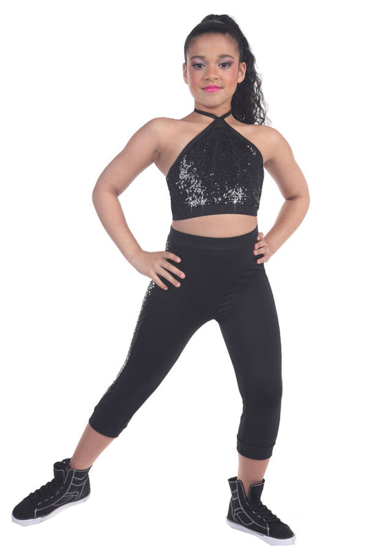L2698 - Halter Sequin Crop Top