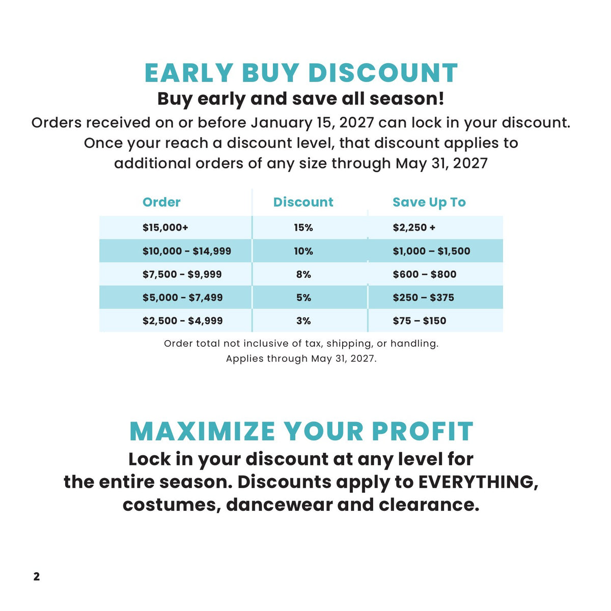 Laylas Dance Canada 2027 price book page 2