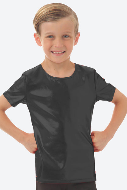 L2190 - SHORT SLEEVE METALIC TOP