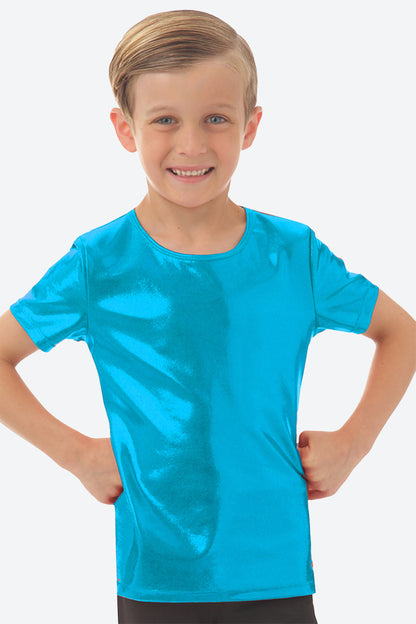 L2190 - SHORT SLEEVE METALIC TOP