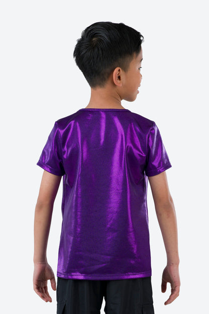 L2190 - SHORT SLEEVE METALIC TOP