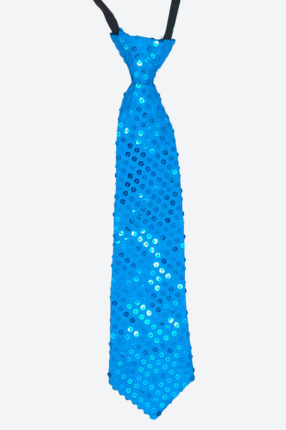 L5516-SEQUIN ZIPPER NECKTIE