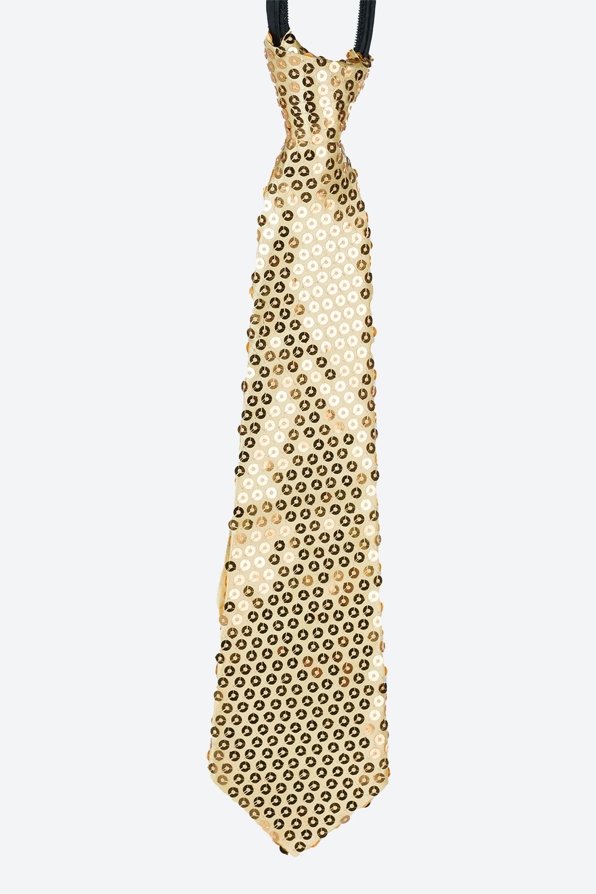 L5516-SEQUIN ZIPPER NECKTIE