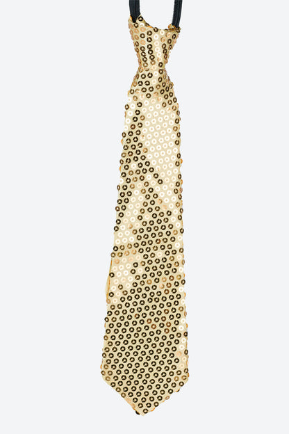 L5516-SEQUIN ZIPPER NECKTIE