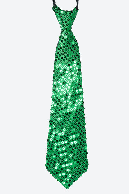 L5516-SEQUIN ZIPPER NECKTIE