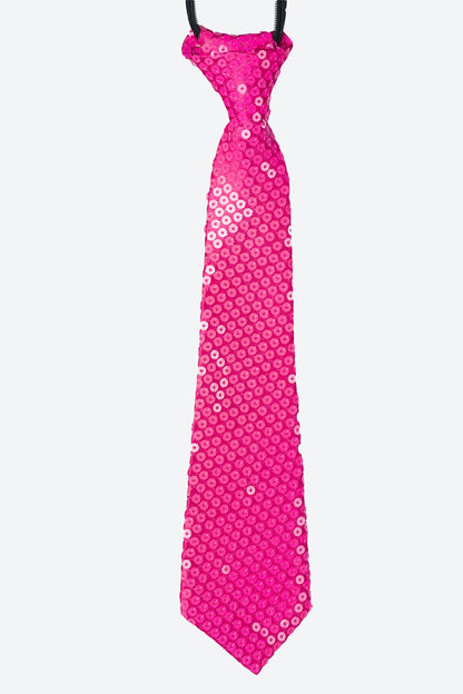 L5516-SEQUIN ZIPPER NECKTIE