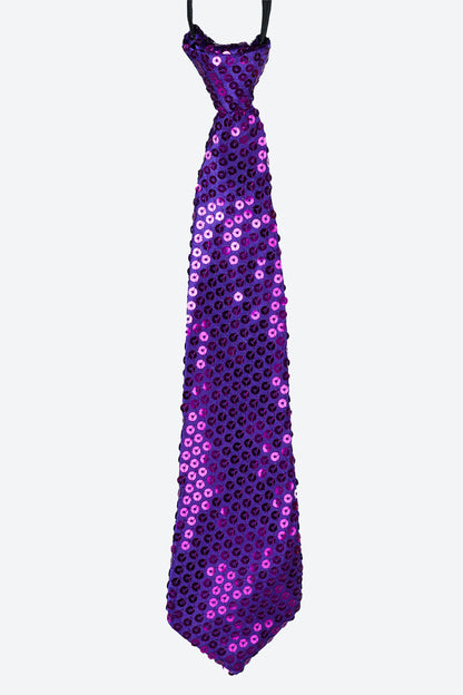 L5516-SEQUIN ZIPPER NECKTIE