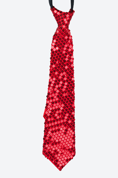 L5516-SEQUIN ZIPPER NECKTIE