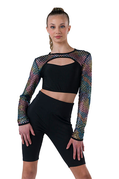 L3237 - Mesh Crop Top