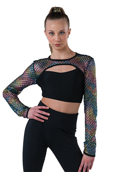 L3237 - Mesh Crop Top