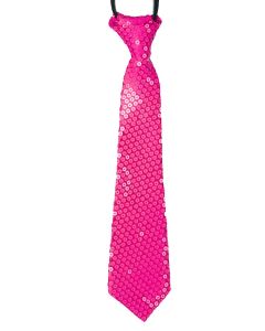L5516-SEQUIN ZIPPER NECKTIE